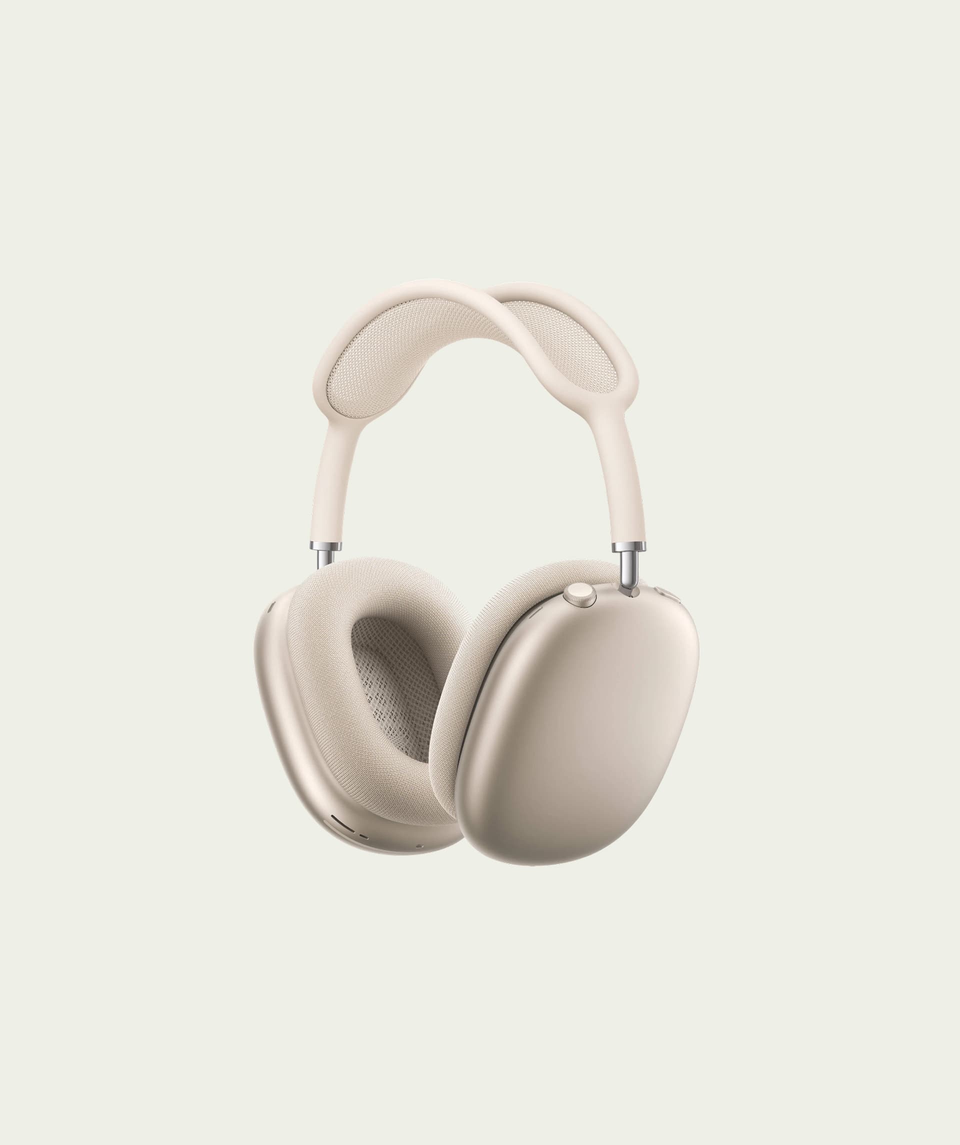 Cream wireless headphones